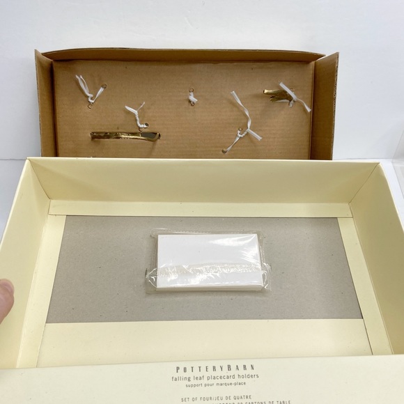 NWT Pottery Barn Falling Leaf Brushed Gold Placecard Holders - Picture 8 of 8